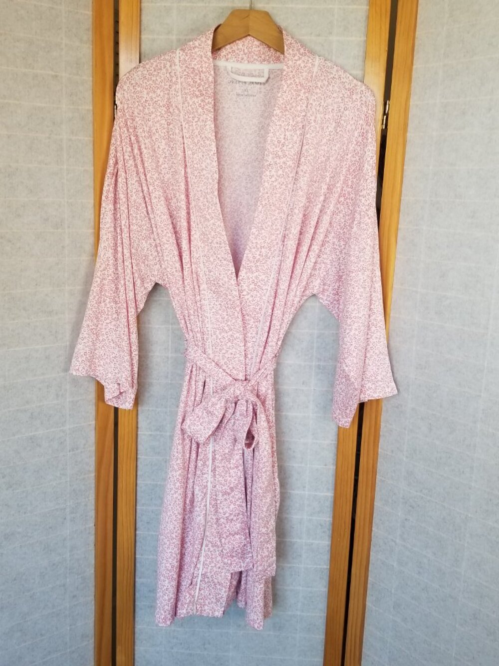 Draper James Short Robe Size XL Pink Ditsy Floral Print EUC